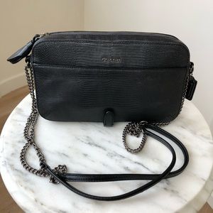Coach poppy flight bag In embossed phython Leather